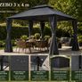 3 x 4m Metal Garden Gazebo with Side Curtains Water-Repellent UV50+ Outdoor Gazebo Image 2