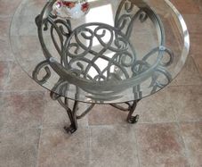 small glass top table like new.