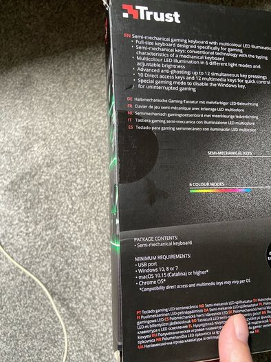 Trust GXT Odyss Semi-Mechanical Gaming Keyboard - RGB - Brand New Boxed (UK Layout)