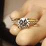 Yellow Gold Plated 2 carat Moissanite Solitaire with Accents Image 8