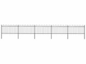 Garden Fence with Hoop Top Steel 8.5x1 m Black