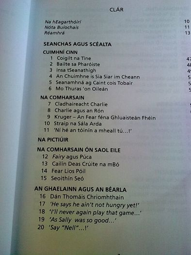 Coiglimis an Tine Cnuasach seanchais agus scealta Bhab Feiritear Ireland Irish