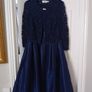 Uk 10 Eliza J 2 piece Navy Midi Dress and Lace Jacket Image 4