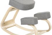 Kneeling chair, ergonomic seat stool, padded stool for healthy sitting posture, birch wood, 120 kg load capacity, Gray