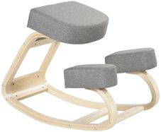Kneeling chair, ergonomic seat stool, padded stool for healthy sitting posture, birch wood, 120 kg load capacity, Gray