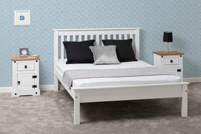Monaco 4'6" Bed Low Foot End in White