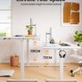 Electric Standing Desk 160 x 80 cm Height Adjustable Sit Stand Table with Easy-Glide Drawer 4 Memory Smart Pannal T-Leg Design for Stability Splice Board White Frame Surface Image 6