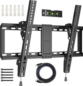 TV Wall Bracket for Most 37-82 Inch LED LCD Plasma Flat Curved TVs, Tilt TV Wall Mount with Max. VESA 600x400mm, Up to 60kg, Bubble Level, 1.8m HDMI Cable and Cable Ties included (FREE POSTAGE)