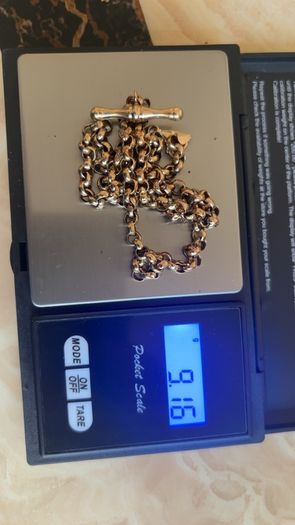 9k gold T bar chain / necklace