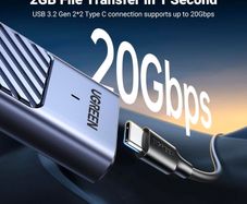 Ugreen 20gbps Nvme M.2 Ssd Enclosure Usb-c 3.2 Gen2x2 Uasp/trim M/m+b Key 2230/2242/2260/2280