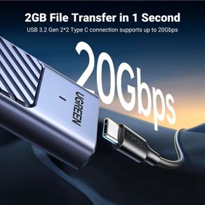 Ugreen 20gbps Nvme M.2 Ssd Enclosure Usb-c 3.2 Gen2x2 Uasp/trim M/m+b Key 2230/2242/2260/2280