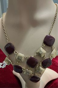 necklace gold tone statement piece