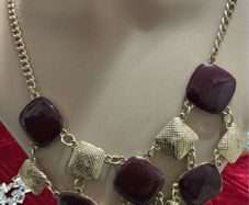 necklace gold tone statement piece