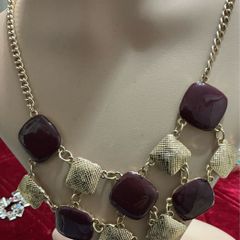necklace gold tone statement piece