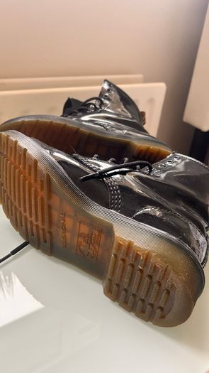 Dr Martens black patent docs, UK size 4 (EU 37)