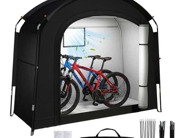Bike Shed for 1 2 Bikes, 200 80 165cm Shed and Outdoor Storage  Portable 210D Oxford,Waterproof Anti-UV Cover Shelter Bike Storage with Ventilated Window for Garden Tool,Mower,Toys, Bicycle