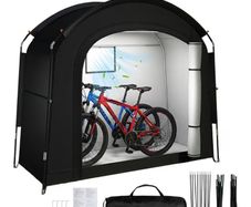Bike Shed for 1 2 Bikes, 200 80 165cm Shed and Outdoor Storage  Portable 210D Oxford,Waterproof Anti-UV Cover Shelter Bike Storage with Ventilated Window for Garden Tool,Mower,Toys, Bicycle
