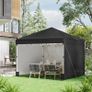 3 x 3 (M) Pop Up Gazebo Event Shelter, Height Adjustable Party Tent with 3 Sidewalls, Weight Bags and Wheeled Bag Image 2