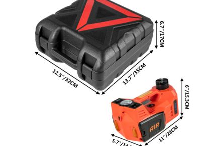 5 Ton 12V Car Jack Electric Hydraulic Jack Kit 45CM + Wrench Tire Inflator LED Light