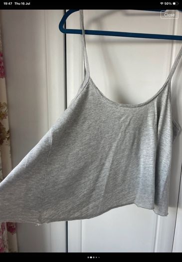 cami grey open back Hollister top size large