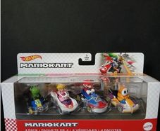 Mario Kart Hot Wheels 4 Pack 1:64 Die Cast Characters