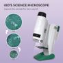 Microscope for Children Pocket Microscope 60X-120X with 12 PCS Prepared Slides LED Light Outdoor Portable Mini Microscope Educational Science Kit for Kids Age 8 9 10 Boys Girls Gift Image 2