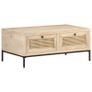 Coffee Table 90x50x37 cm Solid Mango Wood and Natural Cane Image 9