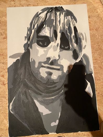 painting of Kurt cobain from nirvana