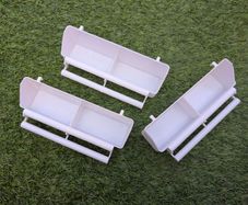White plastic bird feeder x 3