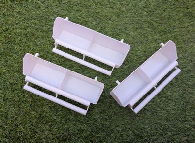 White plastic bird feeder x 3