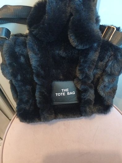 Black fur handbag