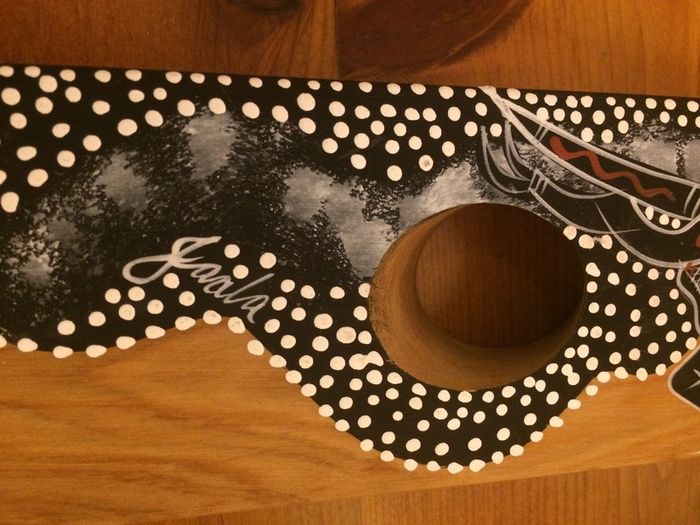Australian hand painted wooden wine holder