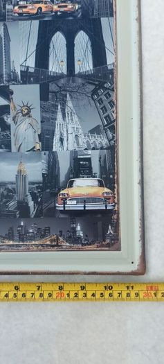 Large Usa new york city metal sign ,,nice display advertising item, for pub restaurant man cave etc,,buyer collects or pays postage thank you, see pictures for condition,
