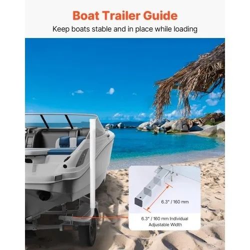Boat Trailer Guide, 1219.2mm Adjustable Design Trailer Guide Poles, 2PCS High-Hardness Steel Trailer Guide-Ons,