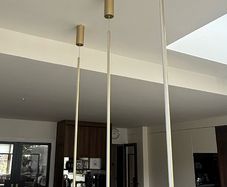 Linear LED drop pendant light.