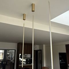 Linear LED drop pendant light.