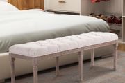 NEW SALE | Cushioned Dining Bench 56 inch Chic Button Tufted 3 Person Stool Bench Bedside Seat End Hallway Linen