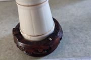Lovely Irish Belleek porcelain small vase in wooden holder
