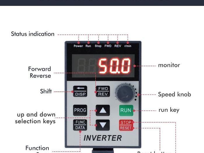 0.75KW Variable Frequency Drive VFD Frequency Converter Single Phase 220V Input to Three Phase 380V Output :READY FOR COLLECTION