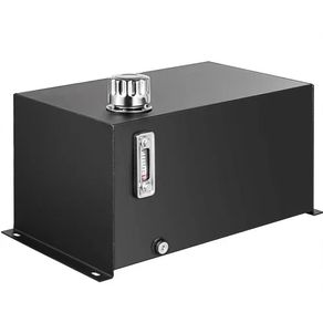 Hydraulic Fluid Tank 37.9 L Fuel Tank Heavy Duty Hydraulic Steel Tank Reservoir, Gasoline Transfer Tanks, Hydraulic Reservoir with Strainer Temp Gauge Filter