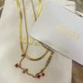 Women gold pleated Guess Necklace Image 4