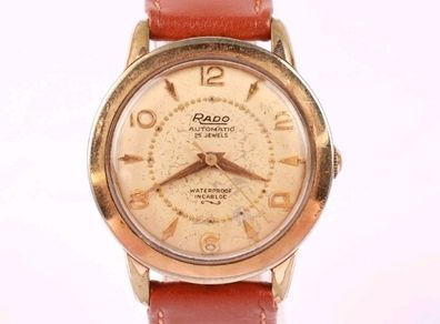 Vintage Rado Automatic 11595 Mens Watch 34mm Gold Plated Cal 1560