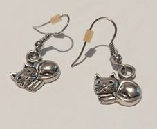 Cat Drop Wire Fish Hook Earrings