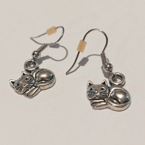 Cat Drop Wire Fish Hook Earrings