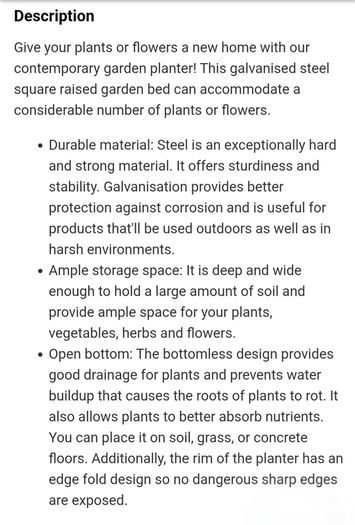 Garden raised bed pot