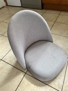 Grey Swivel Chair with Wheels