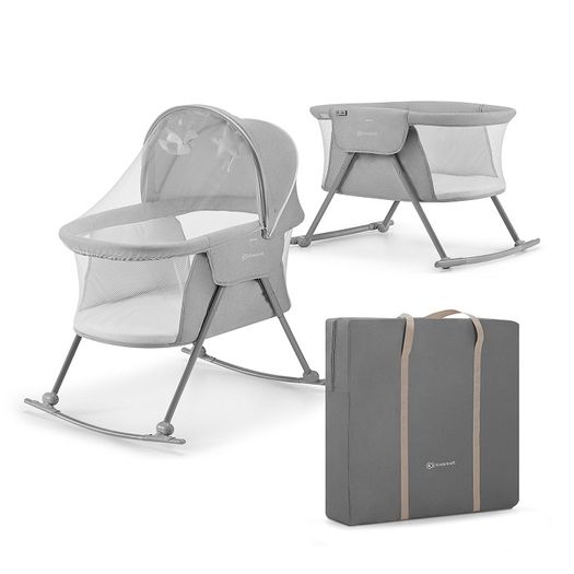 Kinderkraft Baby Crib 3 in 1 LOVI, Cradle, Travel Cot, Rocker