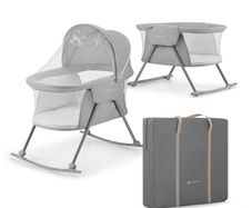 Kinderkraft Baby Crib 3 in 1 LOVI, Cradle, Travel Cot, Rocker