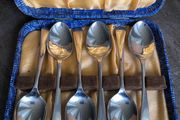 Vintage Set Of 6 Nickel Silver Teaspoons