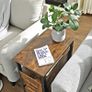 _Side table, side cabinet with shelf and adjustable shelf level, living room, bedroom, study, office, 30 x 50 x 60 cm, metal, industrial design, vintage, dark brown Image 3
